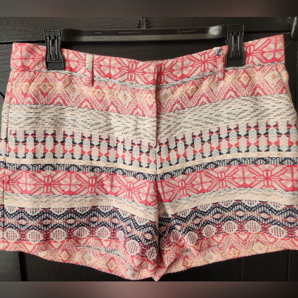 Women's Pink And Blue Patterned Shorts~size 8